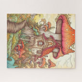 ワイルドマッシュルームヴィレッジイラストレーションアート ジグソーパズル (横)