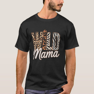 ワイルドマヒョウ動物の母ライフマザーズ Tシャツ