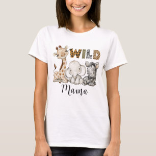 ワイルドママの誕生日ボーイサファリTシャツ Tシャツ