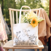 ワイルドママワイルドフラワードードル ラージトートバッグ