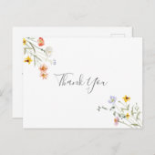 ワイルドマルチカラーフローラルサンキュー ポストカード (正面/裏面)