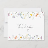 ワイルドマルチカラーフローラルフラットウェディング サンキューカード (正面)