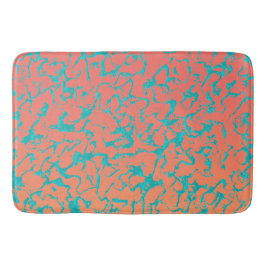 ワイルドマーブル6 – リビングコーラルとターコイズ バスマット