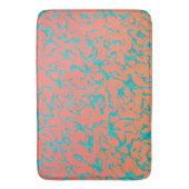 ワイルドマーブル6 – リビングコーラルとターコイズ バスマット (正面縦)