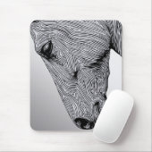 ワイルドミニマリストラインアートホースの流れ マウスパッド (マウス)