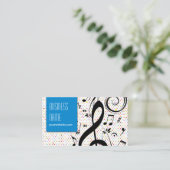 ワイルドミュージックシンボルレインボー水玉模様名刺 名刺 (スタンド正面)