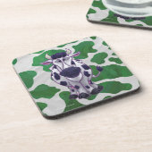 ワイルドミーカウグリーンアンドホワイトプリント コースター (左側)