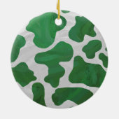 ワイルドミーカウグリーンアンドホワイトプリント セラミックオーナメント (裏面)