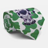 ワイルドミーカウグリーンアンドホワイトプリント ネクタイ (ロール)