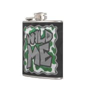 ワイルドミーカウグリーンアンドホワイトプリント フラスク (左)