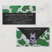ワイルドミーカウグリーンアンドホワイトプリント 名刺 (正面/裏面)