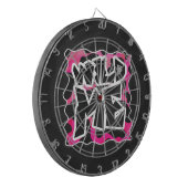 ワイルドミーカウピンクとホワイト ダーツボード (正面左)