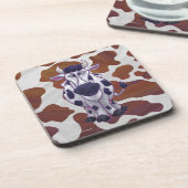ワイルドミーカウブラウンアンドホワイトプリント コースター (左側)