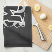 ワイルドミーカウ白黒 キッチンタオル (四つ折り)