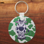 ワイルドミーコーグリーンアンドホワイトプリント キーホルダー (正面)