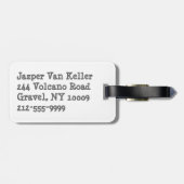 ワイルドミースネークブラウンとティール（緑がかった色）プリント ラゲッジタグ (裏面横)