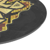 ワイルドミースネークブラウンと金ゴールドプリント カッティングボード (角)