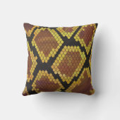 ワイルドミースネークブラウンと金ゴールドプリント クッション (裏面)