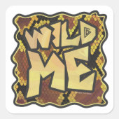 ワイルドミースネークブラウンと金ゴールドプリント スクエアシール (正面)