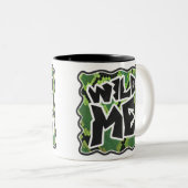 ワイルドミースネークブラックアンドグリーンプリント ツートーンマグカップ (正面右)