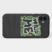 ワイルドミースネークブラックアンドグリーンプリント Case-Mate iPhoneケース (裏面(横))