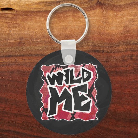 ワイルドミースネークブラックアンドレッドプリント キーホルダー (正面)