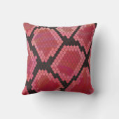 ワイルドミースネークブラックアンドレッドプリント クッション (裏面)