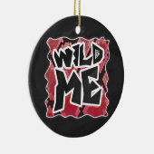 ワイルドミースネークブラックアンドレッドプリント セラミックオーナメント (右)