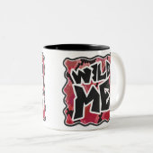 ワイルドミースネークブラックアンドレッドプリント ツートーンマグカップ (正面右)