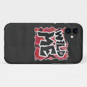 ワイルドミースネークブラックアンドレッドプリント Case-Mate iPhoneケース (裏面(横))