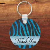 ワイルドミーゼブラパターンありがとうありがとう キーホルダー (正面)