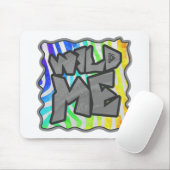 ワイルドミーゼブラレインボーアンドホワイトプリント マウスパッド (マウス)