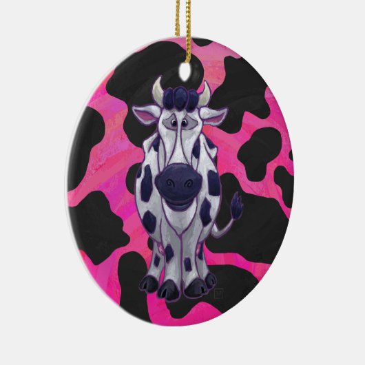ワイルドミータイガーブラックとピンク セラミックオーナメント (右)