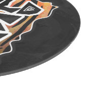 ワイルドミータイガーホットオレンジとブラックプリント カッティングボード (角)