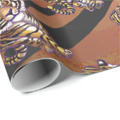 ワイルドミータイガーホットオレンジとブラックプリント ラッピングペーパー (ロールコーナー)