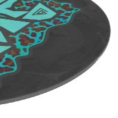 ワイルドミーブラウンとティール(緑がかった色)ヒョウデザイン カッティングボード (角)