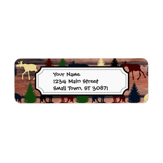 ワイルドムースウルフワイルドネスマウンテンキャビン素朴 ラベル (正面)