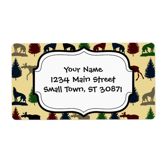 ワイルドムースウルフワイルドネスマウンテンキャビン素朴 ラベル (正面)