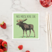 ワイルドムースワインタイムキャンプファイアパーティー スタンダードカクテルナプキン (インサイチュ)