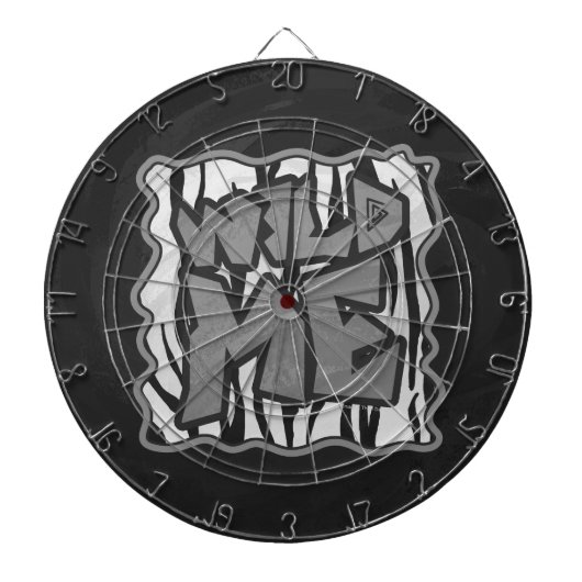 ワイルドメタイガーブラックアンドホワイトプリント ダーツボード (正面)