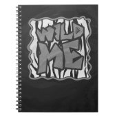 ワイルドメタイガーブラックアンドホワイトプリント ノートブック (正面)