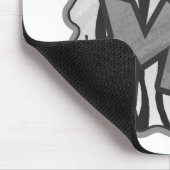 ワイルドメタイガーブラックアンドホワイトプリント マウスパッド (コーナー)