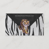 ワイルドメタイガーブラックアンドホワイトプリント 名刺 (裏面)