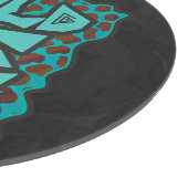 ワイルドメダルマチアンブラウンとティール（緑がかった色）デザイン カッティングボード (角)