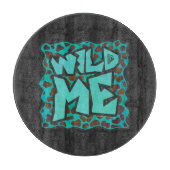 ワイルドメダルマチアンブラウンとティール（緑がかった色）デザイン カッティングボード (正面)