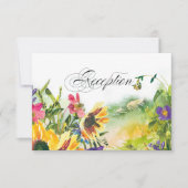 ワイルドメドウサンフラワーウェディングレセプションカード 招待状 (正面)