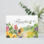 ワイルドメドウサンフラワーウェディングレセプションカード 招待状 (スタンド正面)