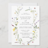 ワイルドメドウディーンティフラワーズリース結婚ズ 招待状 (正面)