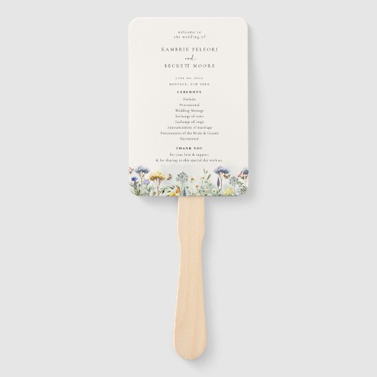 ワイルドメドウフローラ結婚式 プログラム ハンドファン (正面)