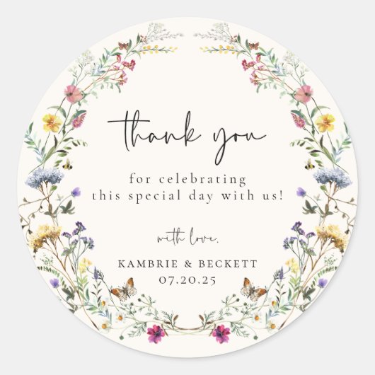 ワイルドメドウリース結婚ズサンキュー ラウンドシール (正面)